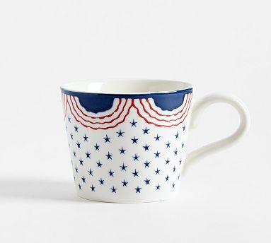 Americana Bunting Stoneware Mug | Pottery Barn (US)
