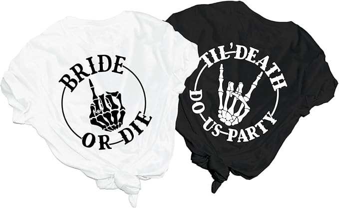 Bride Or Die Bachelorette T-Shirt, Til Death Do Us Party, Bride Squad Shirts, Team Bride Tribe Ba... | Amazon (US)