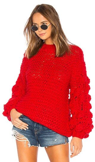 Tularosa Chunky Sleeve Sweater in Red | Revolve Clothing (Global)