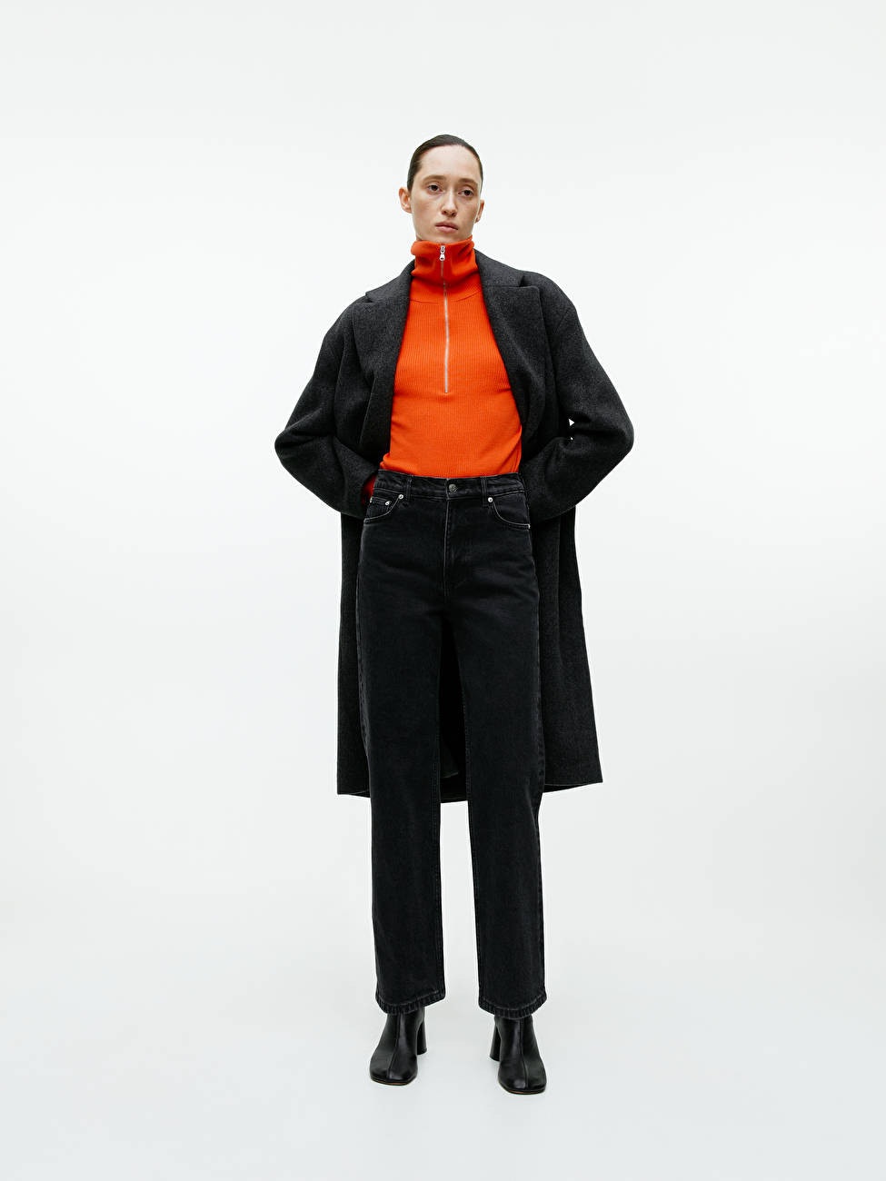 STRAIGHT CROPPED STRETCH Jeans | Black Jeans | Black Work Pants | Budget Fashion | ARKET (US&UK)