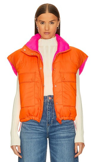Puffer Bodywarmer in Tiger Blossom | Revolve Clothing (Global)