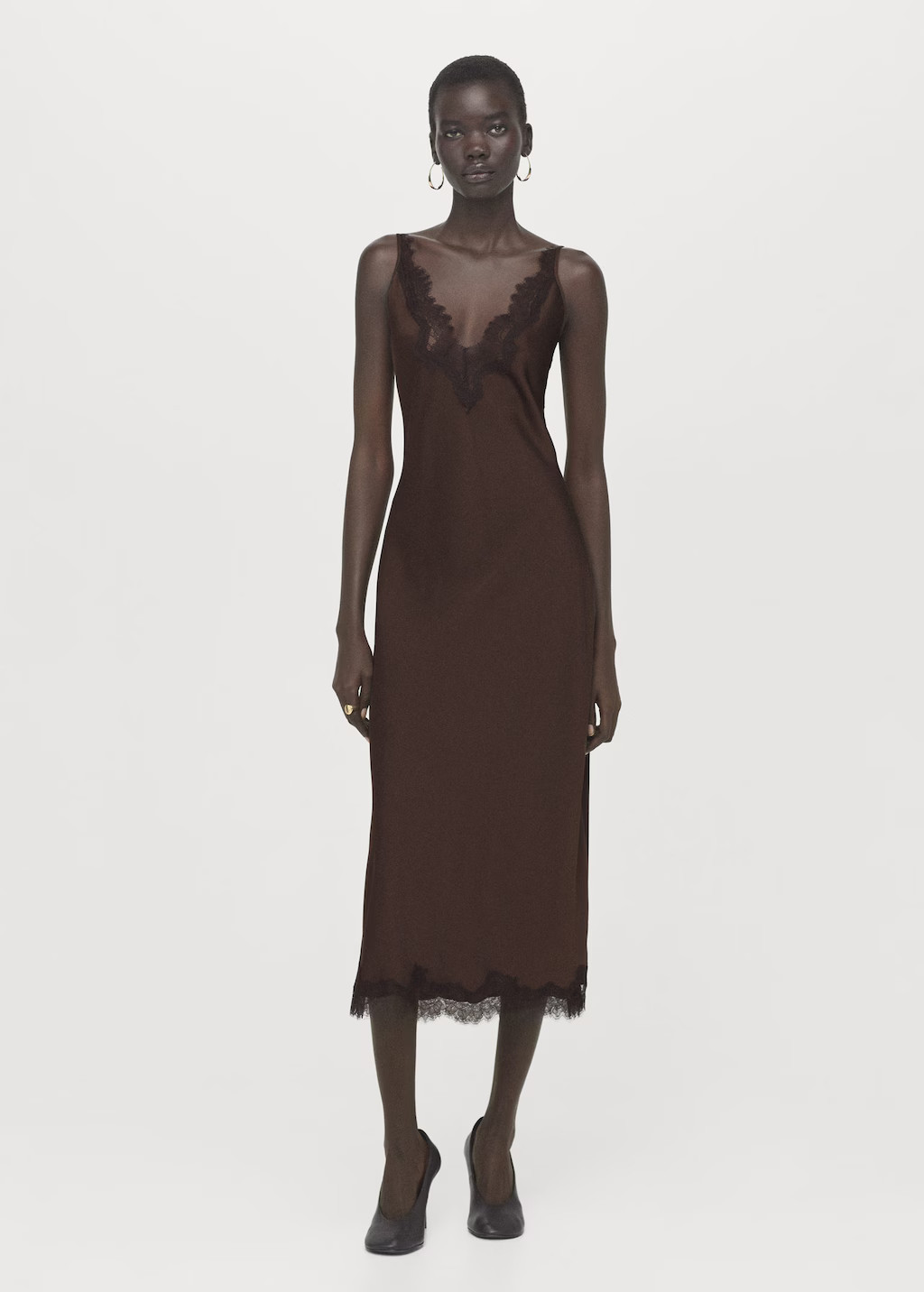 Robe style lingerie satinée marron - Femme - S - MANGO | Mango EU
