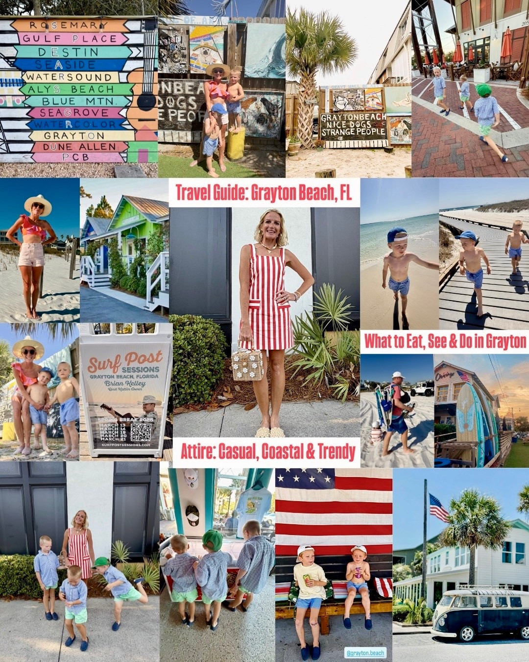 SAVE This Post… 👇🏻
Your Travel Guide to Grayton Beach, FL 
Attire: Casual, Coastal & Trendy 🌴

Comment ⭐️SHOP⭐️ for My Outfit Details @kensie30a 

Where to Eat: Chiringo, The Red Bar, AJ’s, Shunk Gulley, Raw & Juicy (Grayton Beach), Red Fish Taco (Blue Mountain Beach)

What to Do: Head Straight to the Gorgeous Public Beach Access in Grayton… 🌊

1. Park at the Grayton Central Parking Lot & Ride the FREE Beach Tram (Drops Off in Front of Chiringo & The Red Bar)

2. Grab Dinner & Drinks at One of the Amazing Local Restaurants 👆🏻

What to See: Sunsets & Live Music 🎶

1. Catch a Surf Post Session Performance by Brian Kelley from Florida Georgia Line, OR Live Music at Red Fish Taco 

2. Watch a 30A Sunset & Top Off the Night With Ice Cream at a Local Favorite… Blue Mountain Beach Creamery

#LTKootd #LTKSwim #LTKTravel