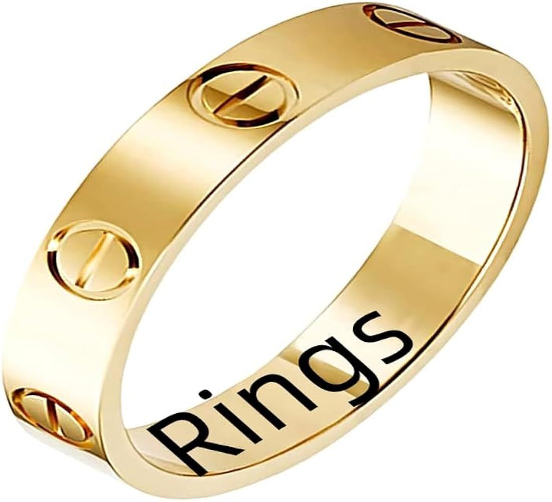 Love Rings Titanium Steel Promise Best Gifts for Men Women Girls Wedding Engagement Valentine's D... | Amazon (US)