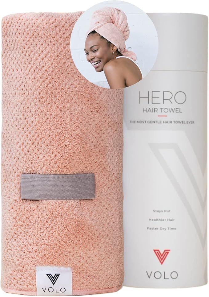 VOLO Hero Microfiber Hair Towel | Super Absorbent, Ultra-Soft, Fast Drying | Reduce Dry Time by 5... | Amazon (US)