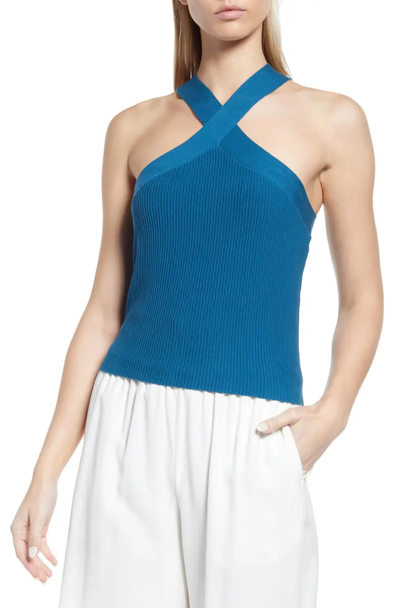 Halogen® Cross Neck Halter Sweater Tank | Nordstrom | Nordstrom