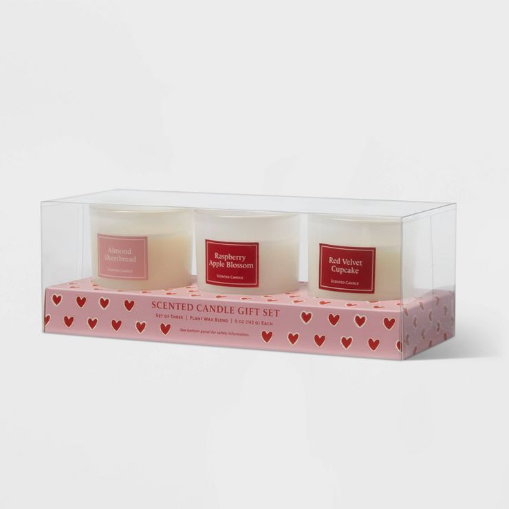3pk Glass Candle Gift Set Pink - Threshold™ | Target