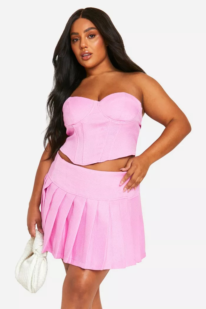 Plus Bandeau Boucle Corset Top | boohoo (US & Canada)