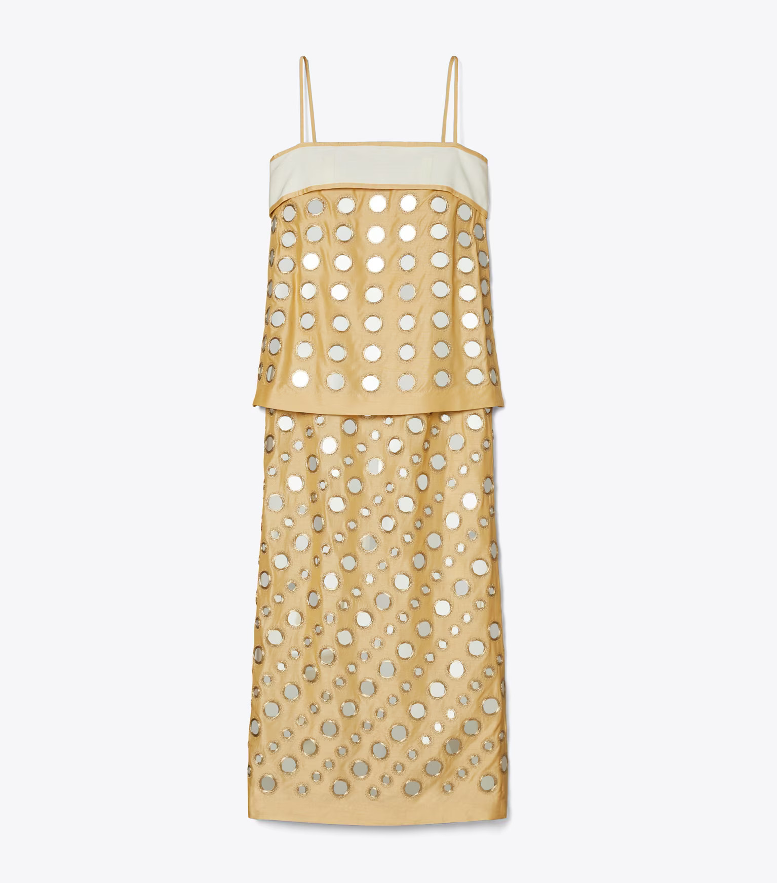 LAYERED HAND-DONE MIRRORWORK DRESS | Tory Burch (US)