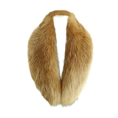 LDFWAY Women's Faux Fur Collar Scarf Wrap Stole Shawl Winter Neck Warmer (Khaki 100cm/39.4inch) | Amazon (US)