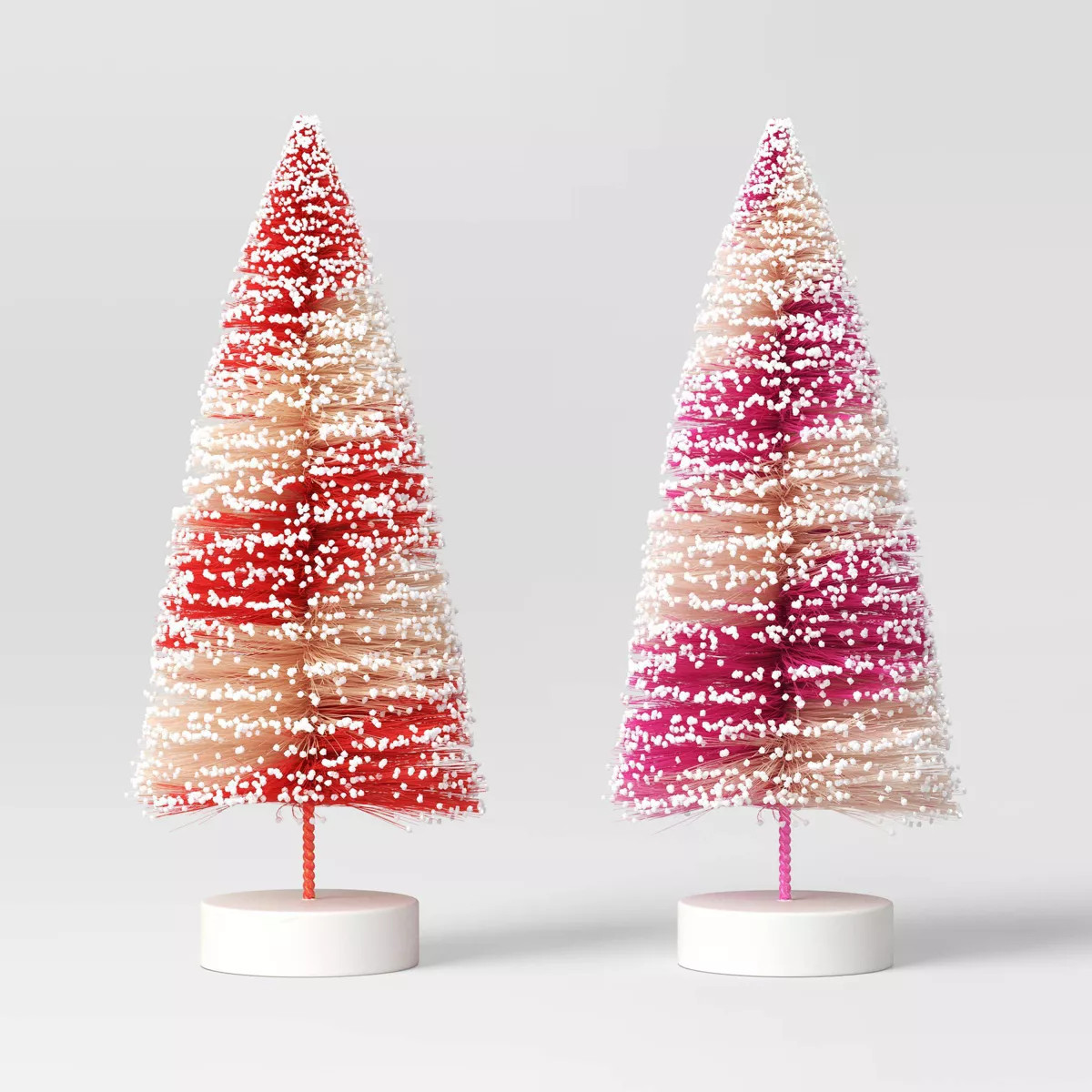 2pc 6" Sisal Bottle Brush Tree Christmas Figurine Set - Wondershop™ | Target