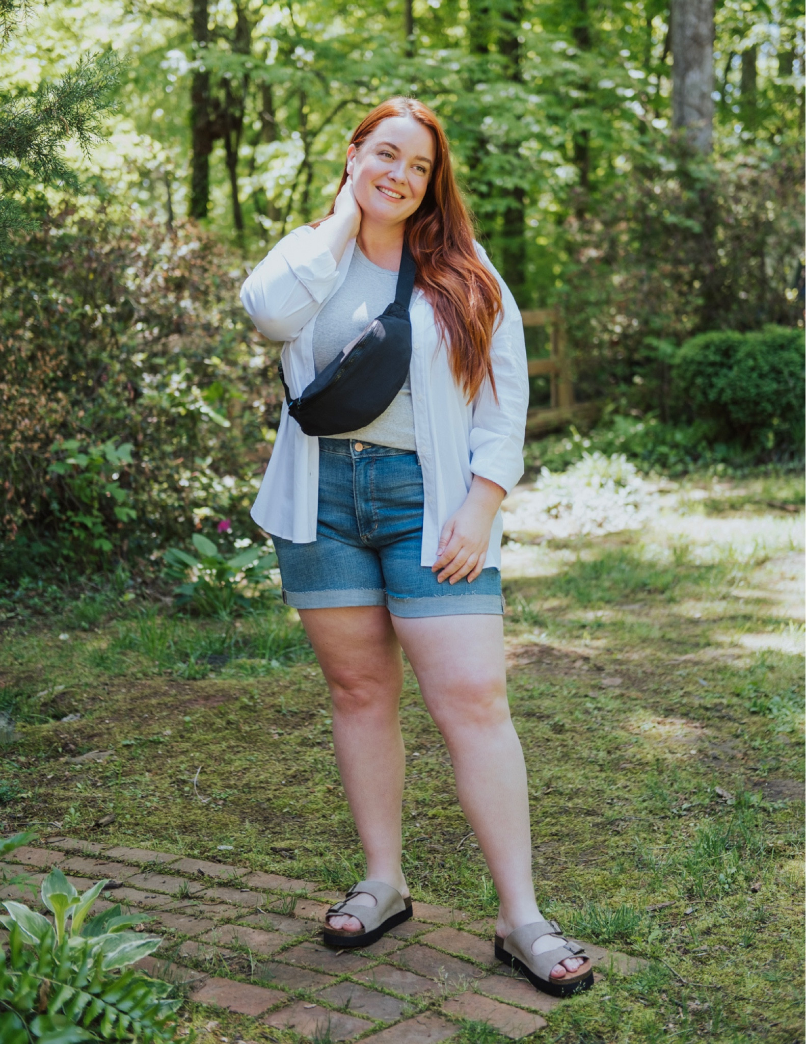 Summer essentials from Kohl’s: oversized button down, layering tank, belt bag, denim shorts, comfortable sandals. Plus sizes wearing size 1X and 16. 

#LTKstyletip #LTKunder50 #LTKcurves