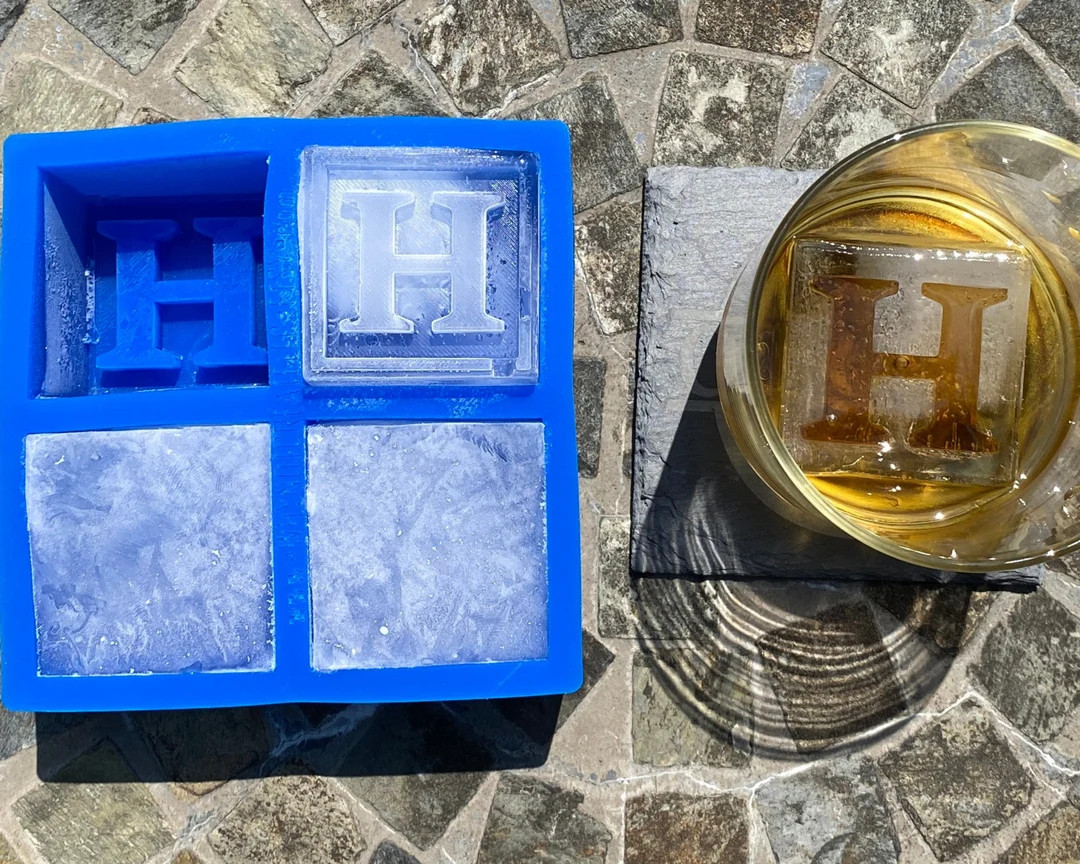 SOFT Custom Silicone Ice Cube Mold, 2 Cubes, Soft Material for Easier Cube Removal Whiskey Ice Cu... | Etsy (US)
