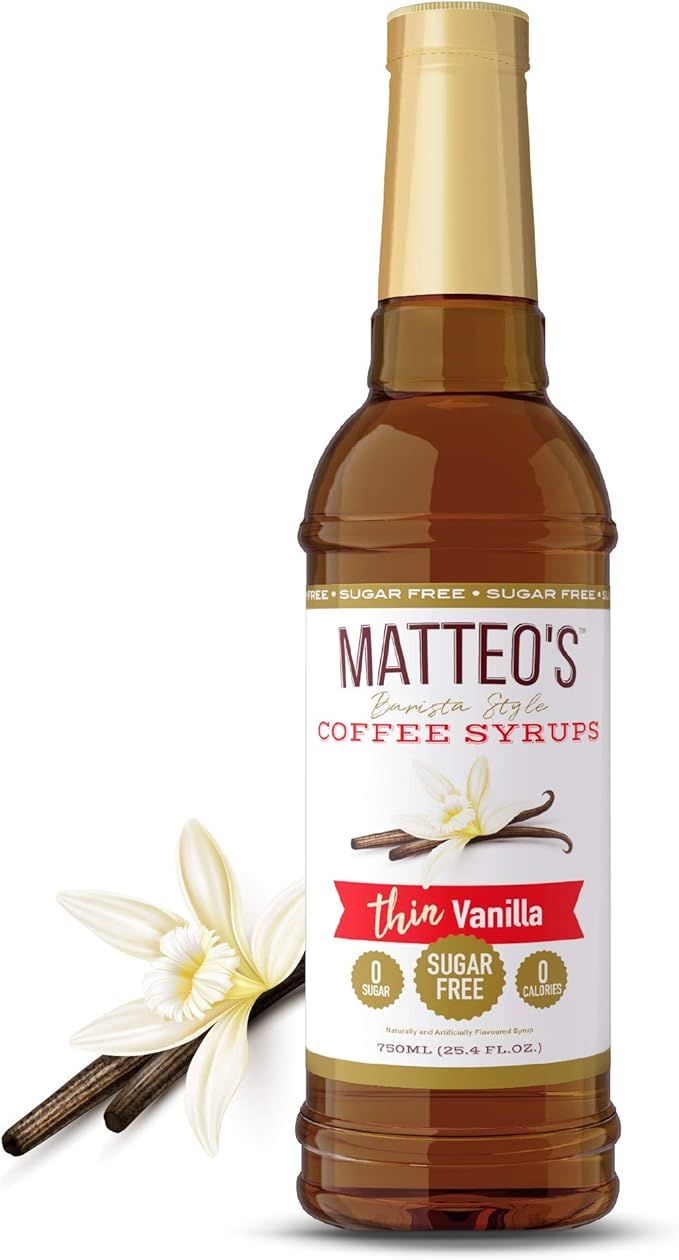 Matteo's Sugar Free Coffee Flavoring Syrup, Vanilla, Delicious Coffee Syrup, 0 Calories, 0 Sugar ... | Amazon (CA)