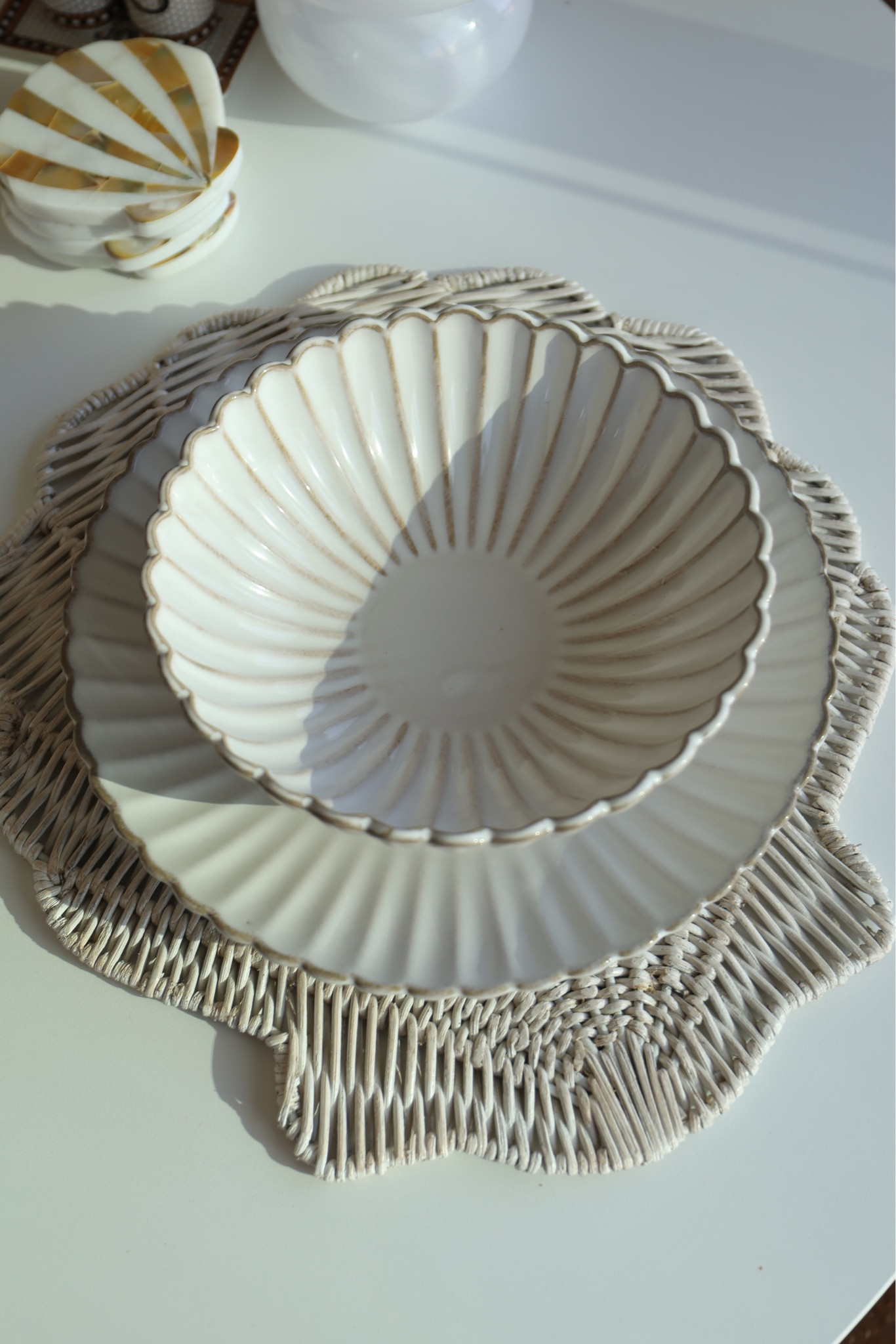 Scallops and seashells 🐚🫧💛

Chargers. Bowls. Plates. Dinnerware. 

#LTKSaleAlert #LTKFallSale #LTKHome