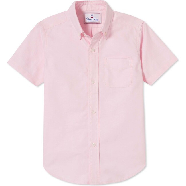 Short Sleeve Owen Buttondown Solid Oxford, Pinkesque | Maisonette