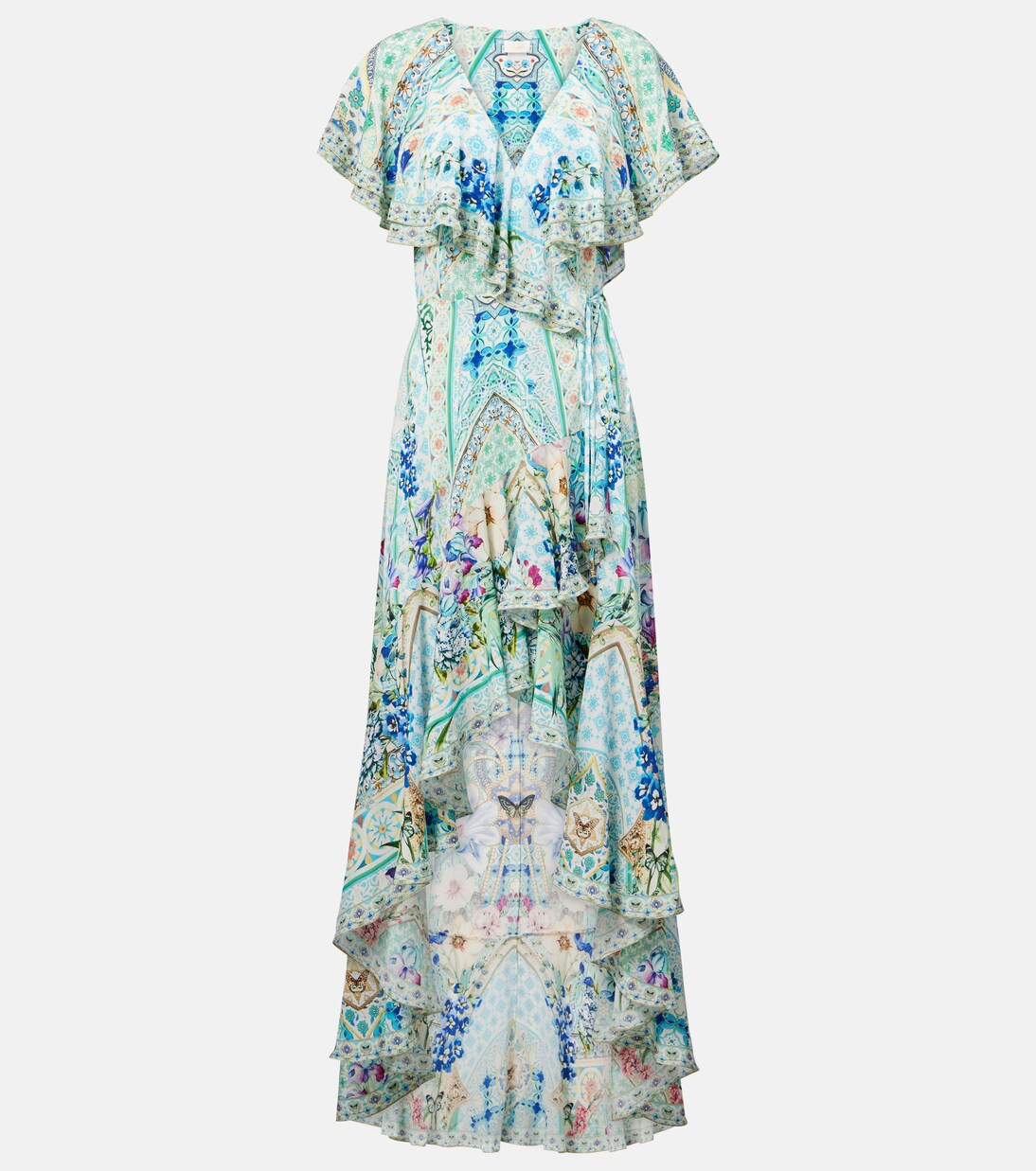 Crystal-embellished silk wrap dress | Mytheresa (UK)