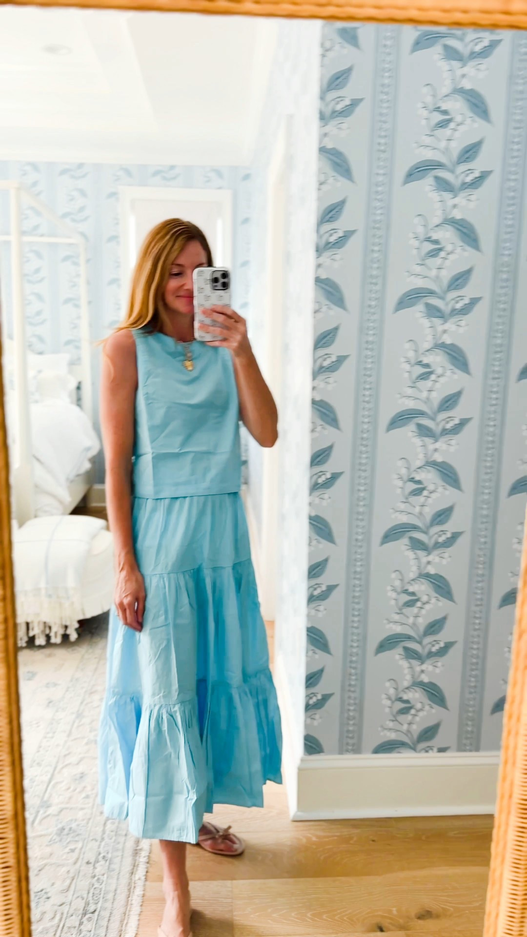 Classic coastal blue tank & skirt set