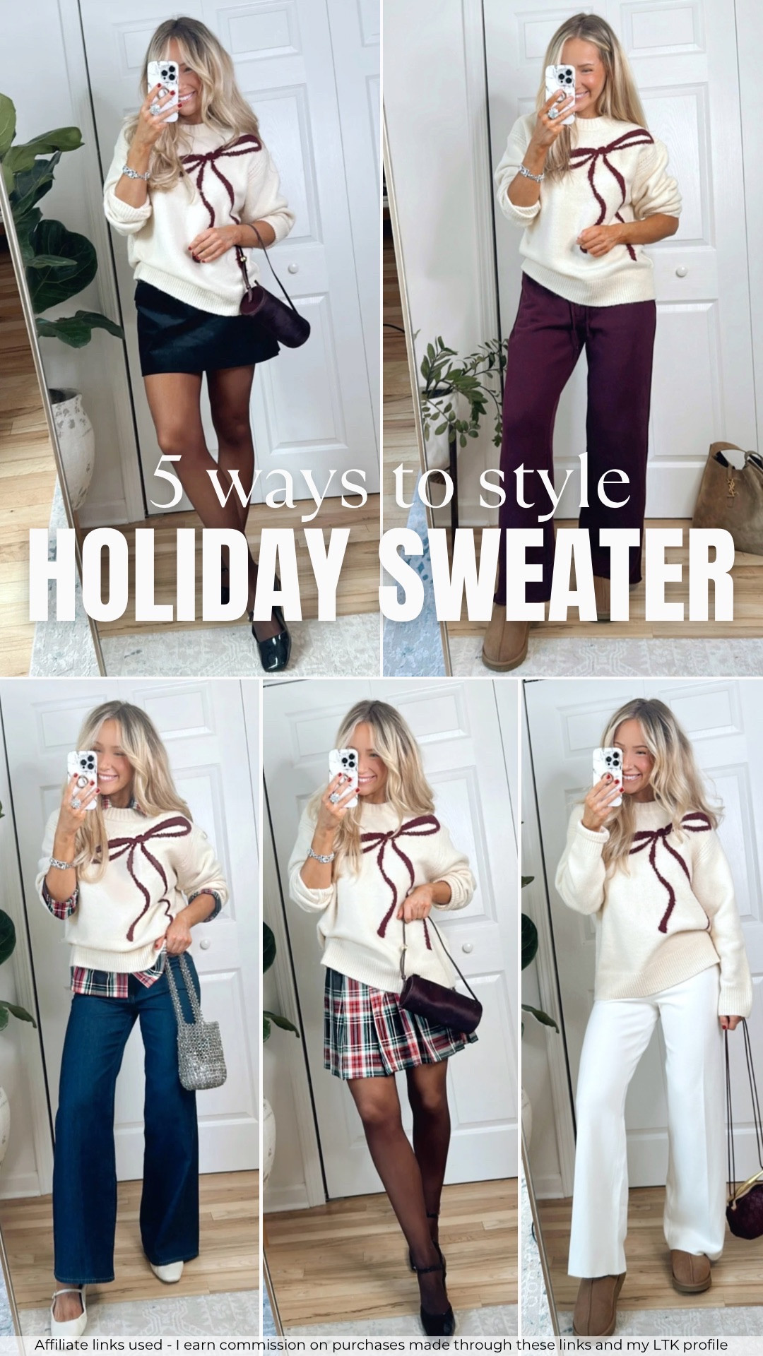 Holiday sweater 5 ways to style (I’m wearing a small in the sweater)

#LTKCyberWeek #LTKHoliday