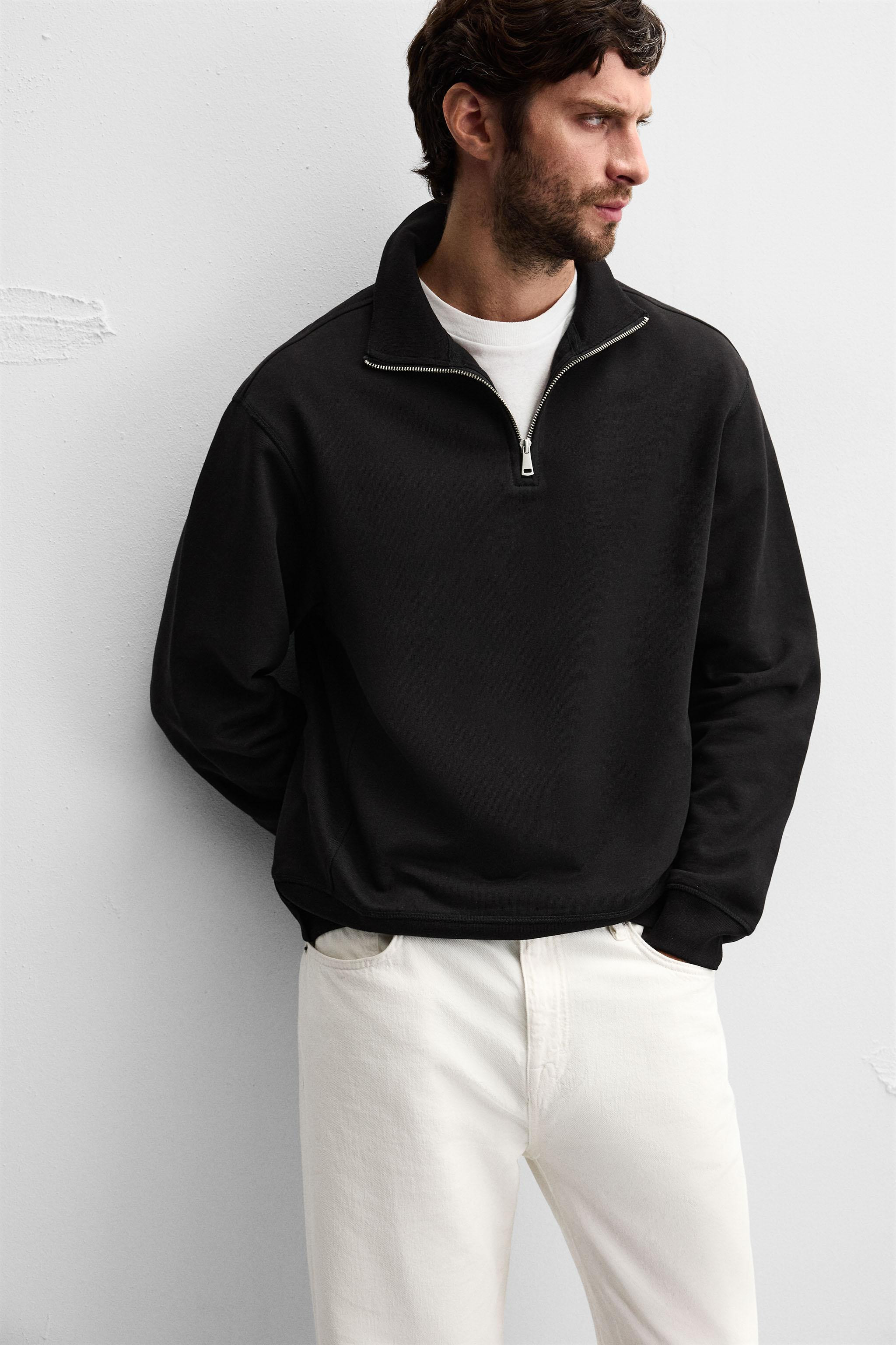 BASIC QUARTER-ZIP SWEATSHIRT | Zara UK