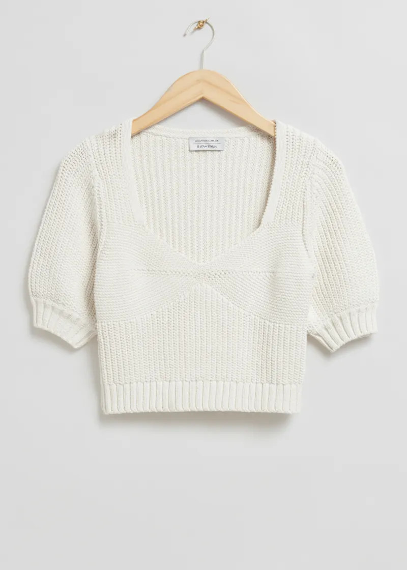 Cropped Sweetheart Bustier Knit Top | & Other Stories US