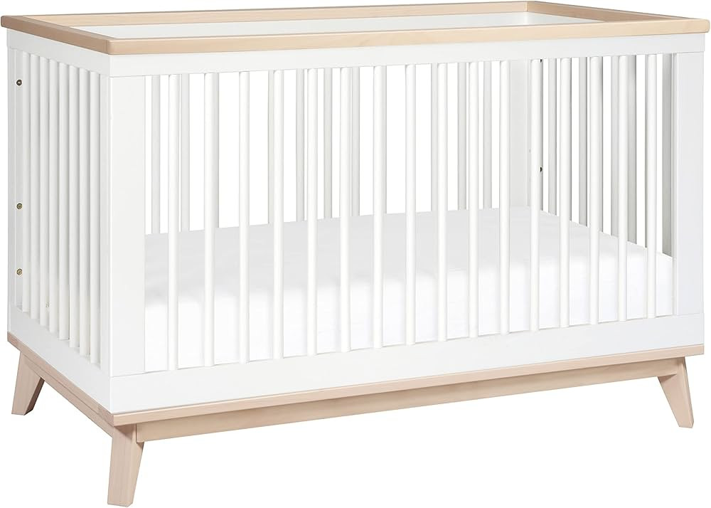 Babyletto Scoot 3-in-1 Convertible Crib with Toddler Bed Conversion Kit in White and Washed Natur... | Amazon (US)