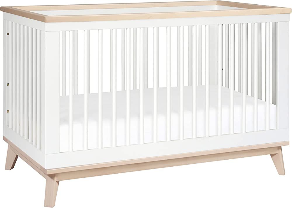Babyletto Scoot 3-in-1 Convertible Crib with Toddler Bed Conversion Kit in White and Washed Natur... | Amazon (US)