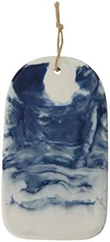 Creative Co-Op Blue & White Ceramic Marble Glaze Finish Cheese/Cutting Board, Medium, Blue | Amazon (US)