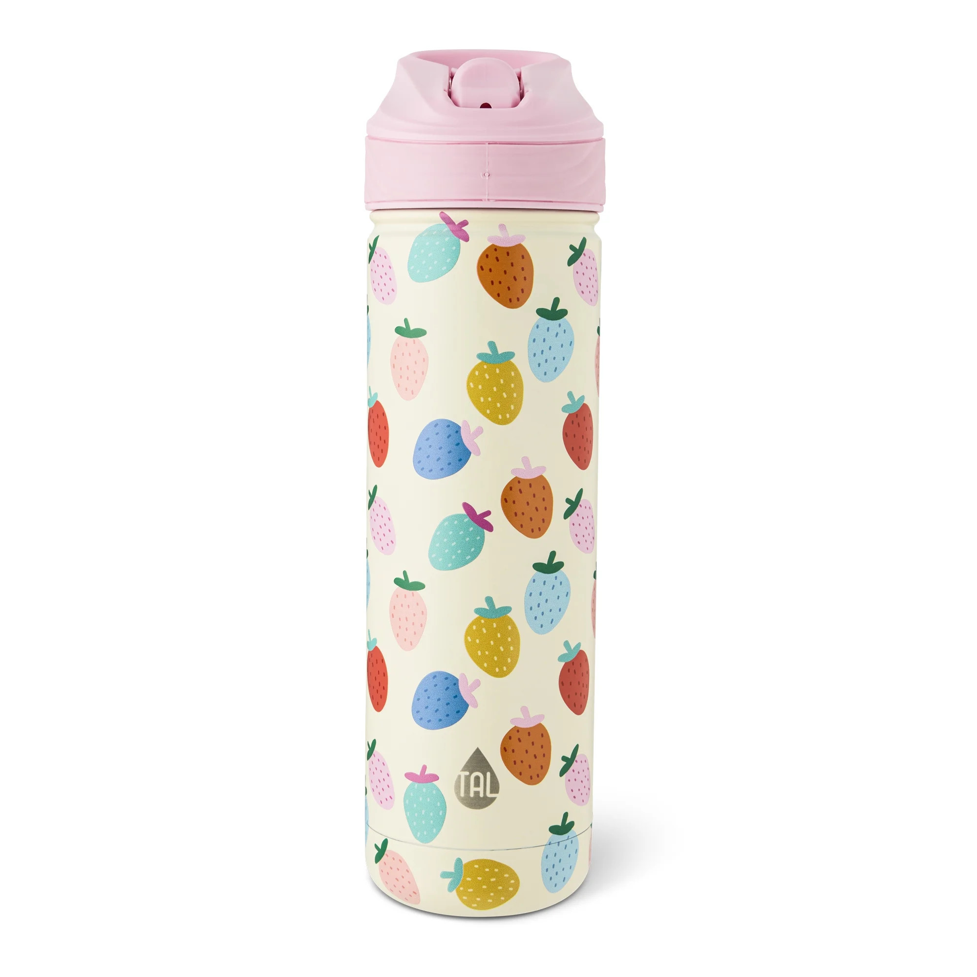 TAL 26oz Stainless Steel Ranger Water Bottle with Easy Sip Straw, Strawberry | Walmart (US)