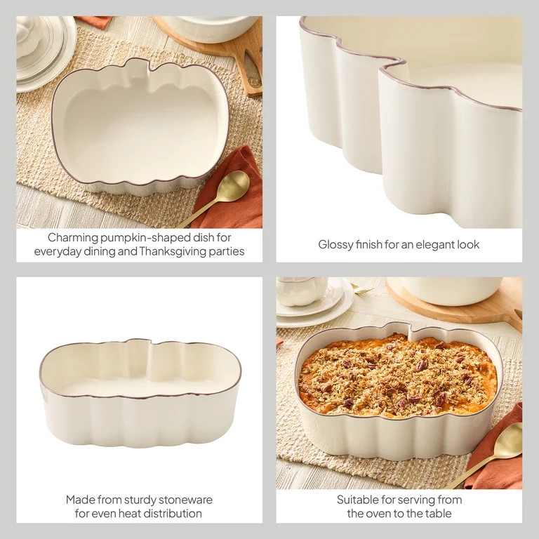 Better Homes & Gardens Figural Pumpkin Stoneware Baking Dish, 10" x 13" | Walmart (US)