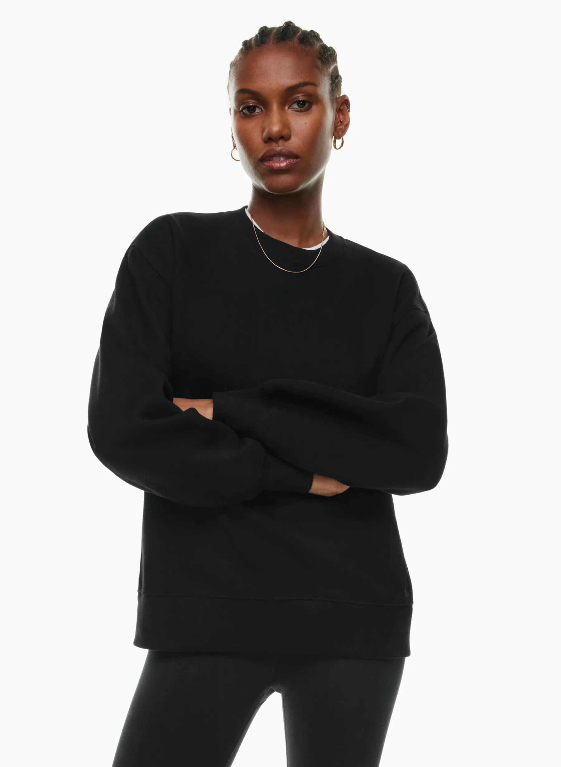 COZY FLEECE BOYFRIEND CREW SWEATSHIRT | Aritzia
