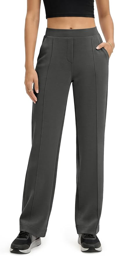 ODODOS Women's Modal Soft Classic Pants Mid Rise Pull-On Lounge Casual Work Pants with Pockets- 2... | Amazon (US)