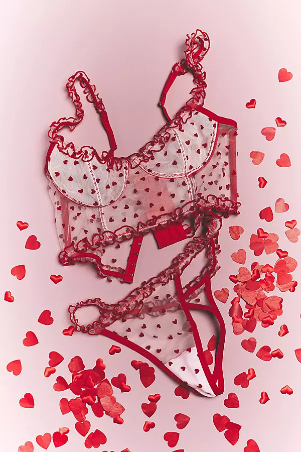 LyreBird Heart Mesh Longline Bra | Anthropologie (US)