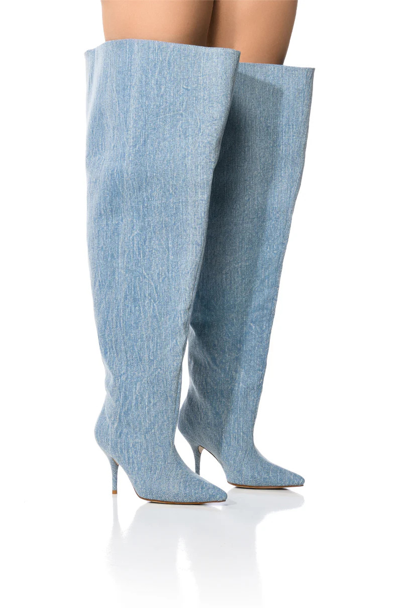 AZALEA WANG AMBY BUCKET BOOT IN DENIM | AKIRA