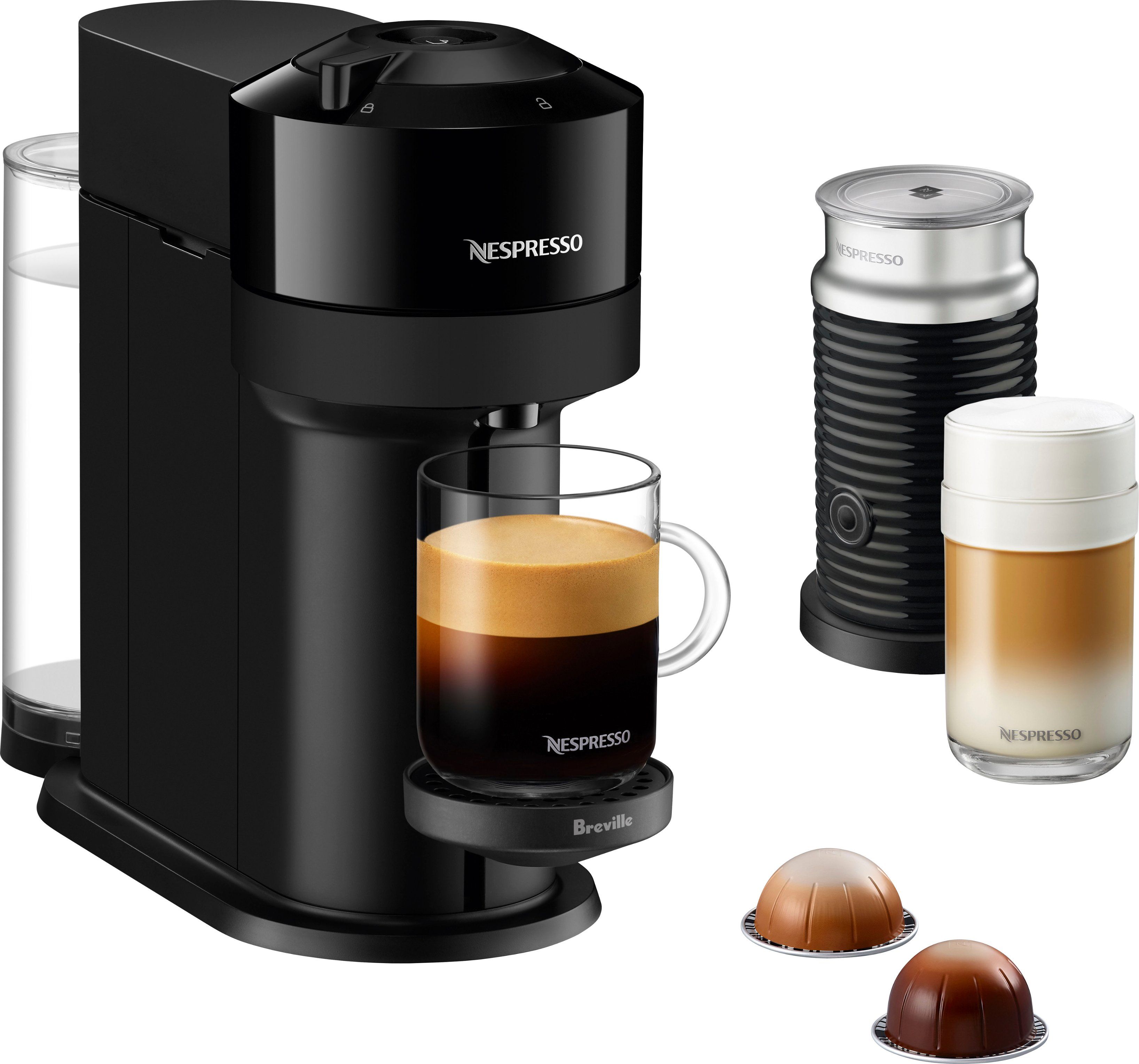 Nespresso Vertuo Next Coffee Maker by Breville Limited Edition Glossy Black with Aeroccino Limite... | Best Buy U.S.