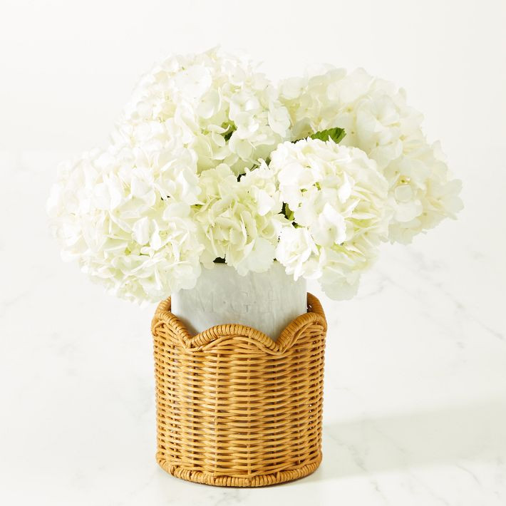 Scalloped Wicker and Marble Wine Chiller | Mark and Graham