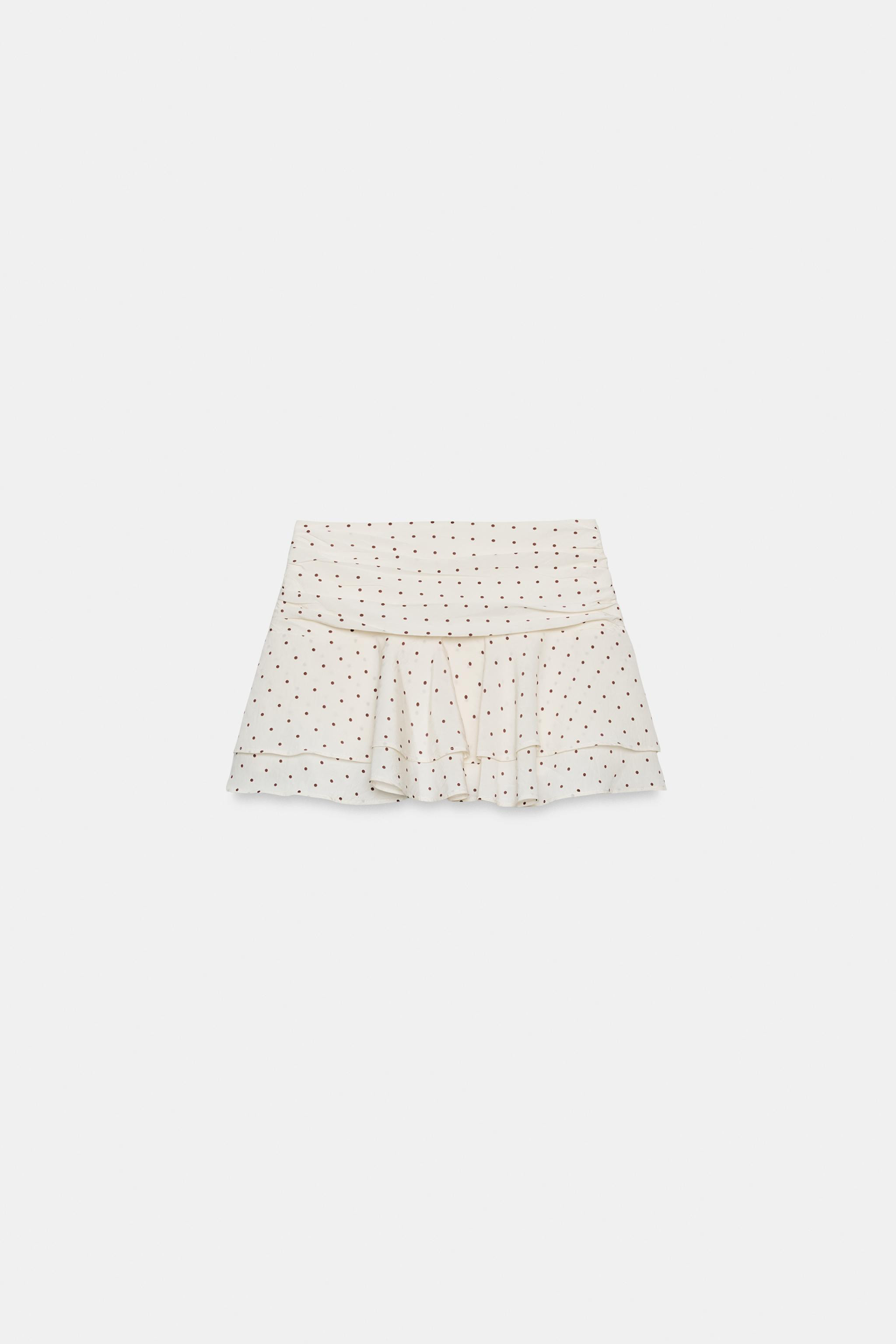 POLKA DOT SKORT WITH RUFFLES | Zara UK