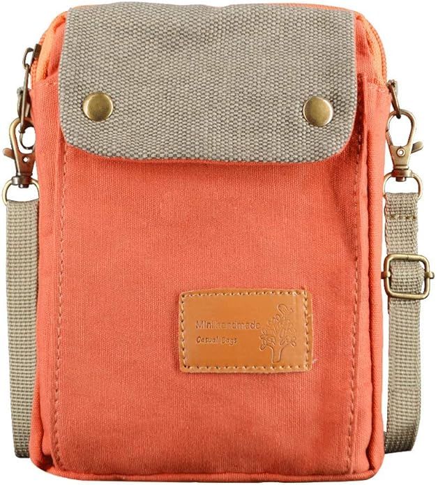 Canvas Small Crossbody Bags Cell Phone Purse Wallet Shoulder Bag for Women Teen Girls | Amazon (US)