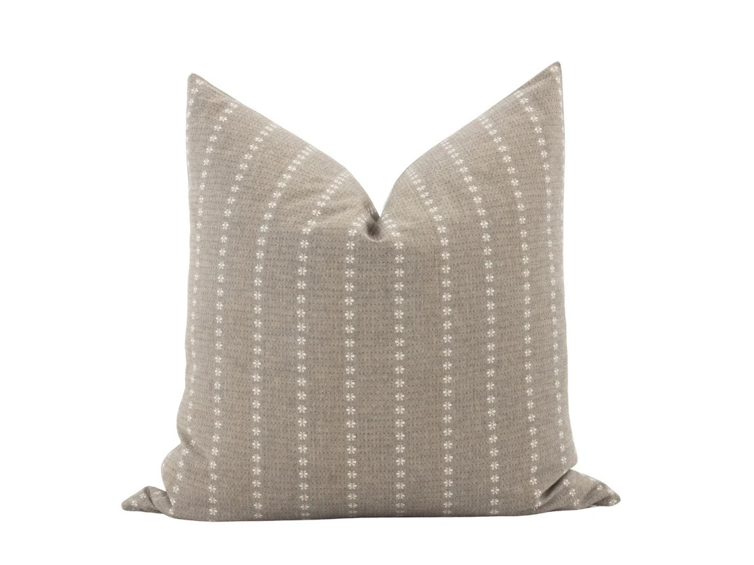 AURA  14x20 20x20 Beige Stripe Pillow Cover Light Brown Cool - Etsy | Etsy (US)