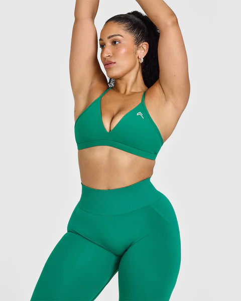 Unified Ultra Micro V Neck Bralette | Washed Emerald Green | Oner Active (UK / US)