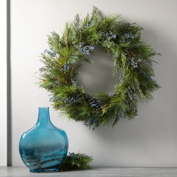 27'' Faux Juniper Wreath | Wayfair North America