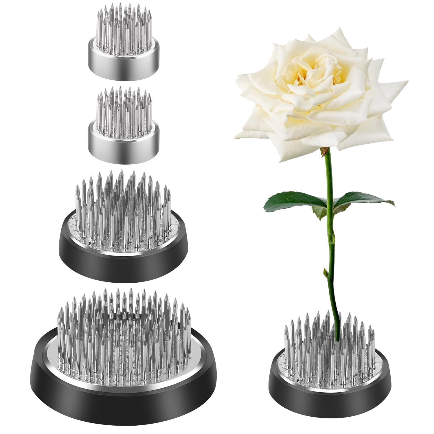 Fzyisw 4 Stück Blumen Frosch Edelstahl, Runde Kenzan Blumenarrangement Halter, Blumenigel, Steck... | Amazon (DE)