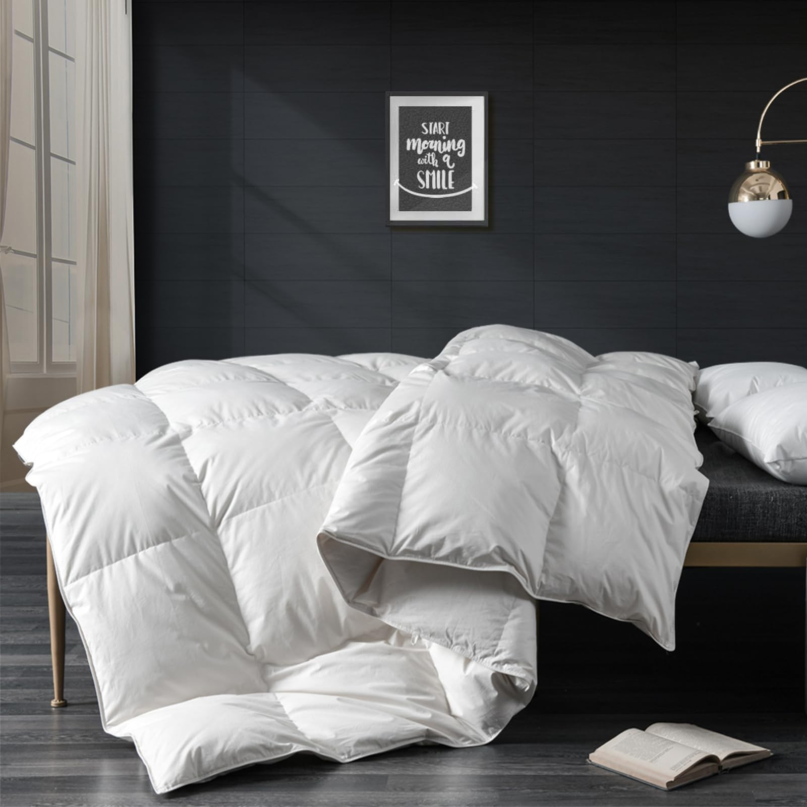 APSMILE Oversized King Down Feather Fibers Comforter, All Seasons Down Feather Fibers Duvet Inser... | Amazon (US)