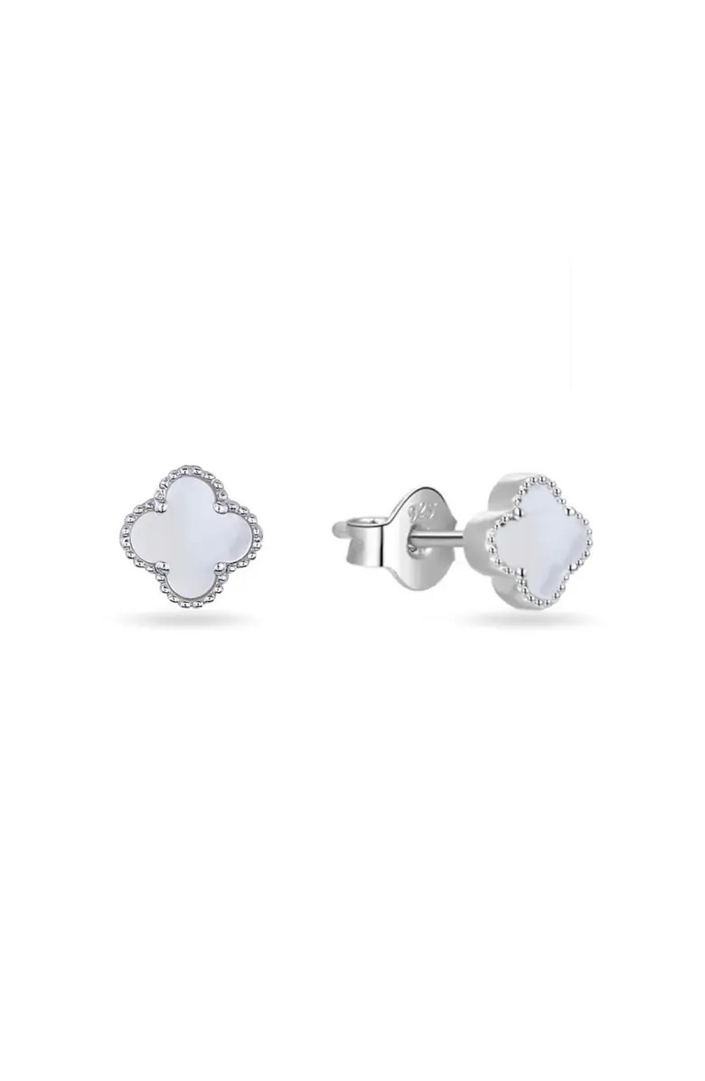 Sterling Silver White Clover Earrings | Nordstrom