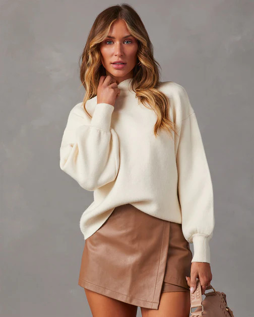 Amsterdam Mock Neck Sweater - Cream | VICI
