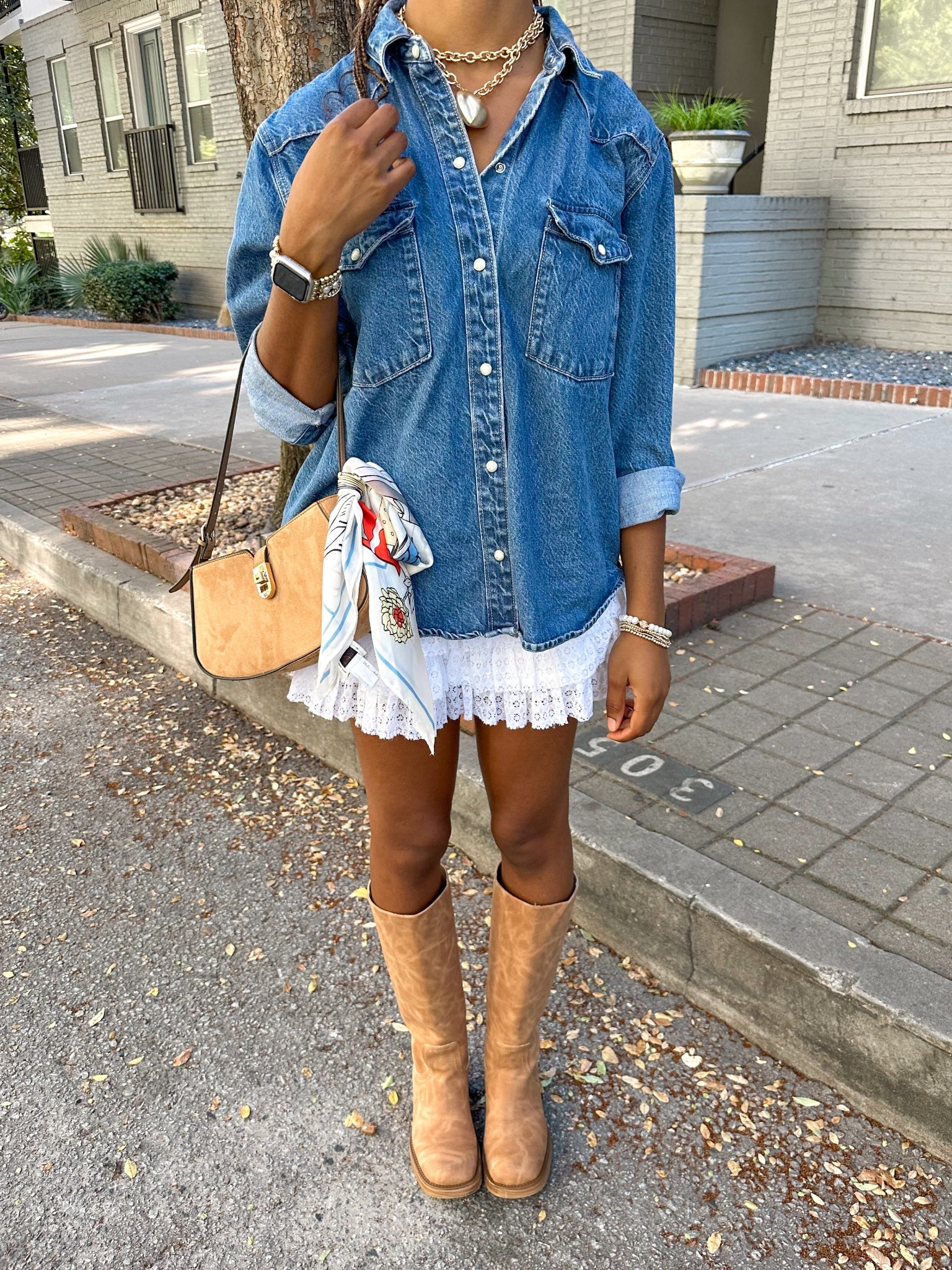 Perfect fall transition outfit, brown boots from Steve madden 

#LTKShoeCrush #LTKSeasonal #LTKItBag