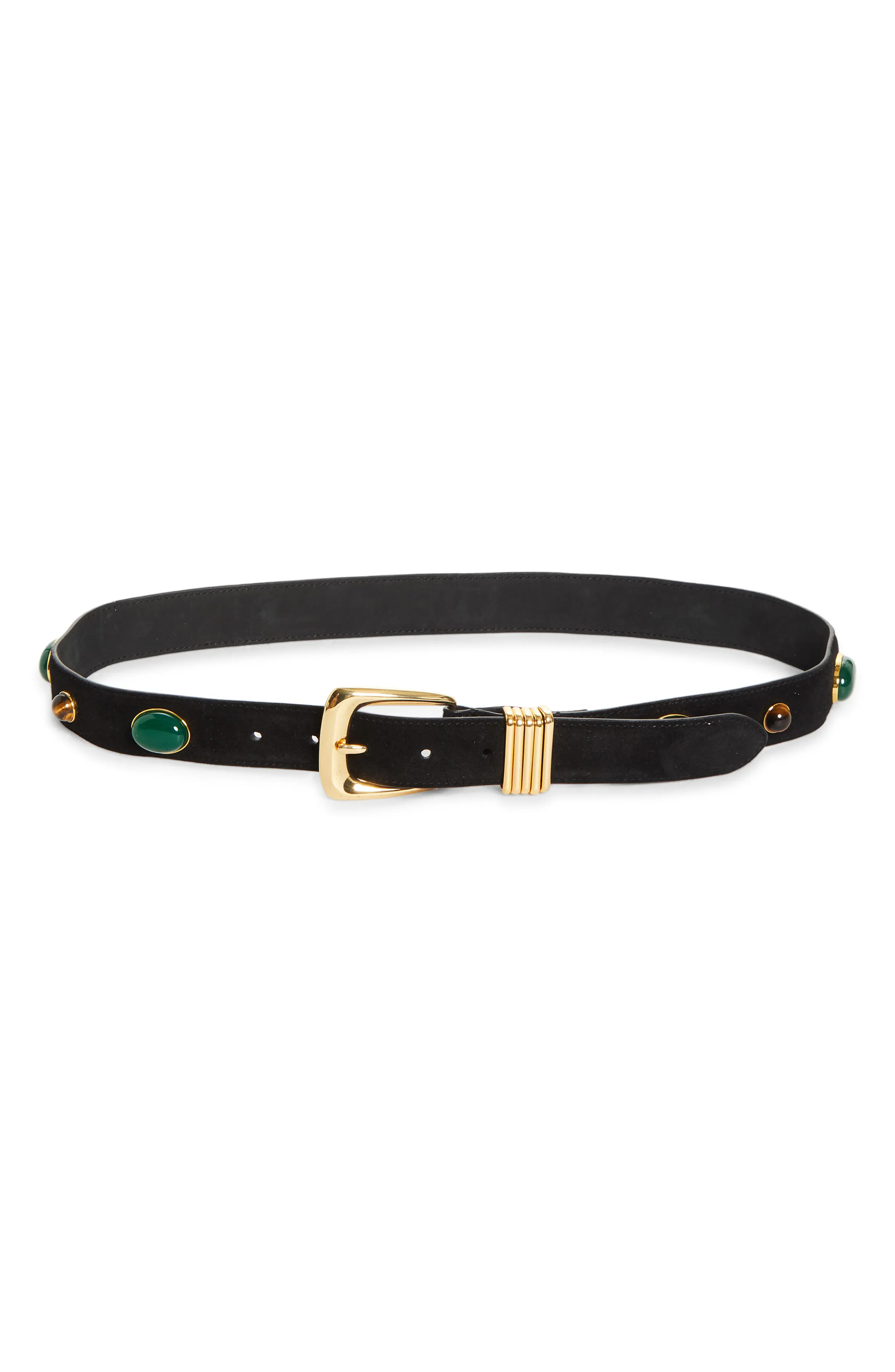 Stone Embellished Leather Arc Belt (Women) | Nordstrom | Nordstrom