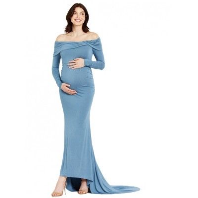 Motherhood Maternity | Off-Shoulder Maternity Photoshoot Gown/Dress | Target