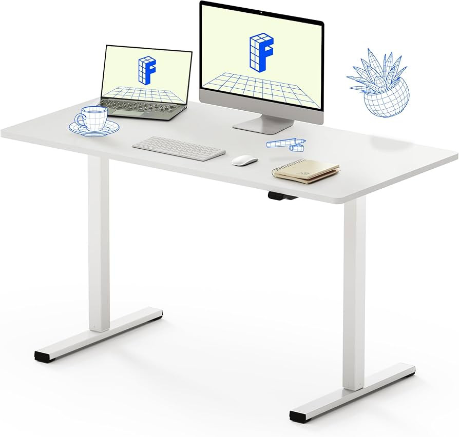 FLEXISPOT White Standing Desk 48 x 24 Inches Whole-Piece Desk Board Electric Stand Up Desk Height... | Amazon (US)