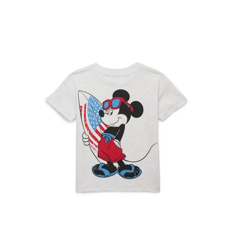 Mickey Mouse Toddler Boys Graphic Americana Crewneck Tee with Short Sleeves, Sizes 12M-5T | Walmart (US)